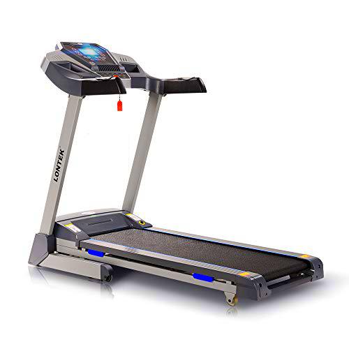 LONTEK Cinta de Correr Eléctrica Plegable, Cinta de Correr Profesional con Inclinación Automática de 15%