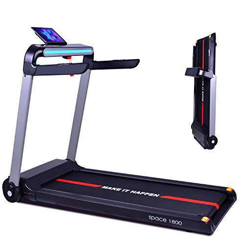 BOUDECH Space 1800 - Cinta de correr eléctrica 1800 W plegable ultra plana con pantalla táctil
