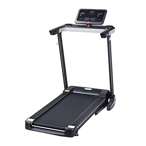 HOMCOM Cinta de Correr y Andar Eléctrica Plegable con 12 Programas Pantalla LCD Botón de Emergencia Velocidad 12 km/h Carga 100 kg 71x128x122 cm Negro