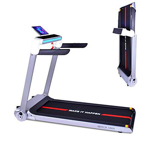 BOUDECH Space 1800 - Cinta de correr eléctrica 1800 W plegable ultra plana con pantalla táctil