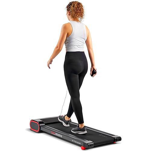 Sunny Health &amp; Fitness Almohadilla de Correr Inteligente y Delgada para Caminar Debajo del Escritorio con Control Remoto