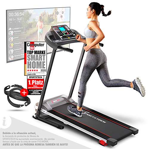 Sportstech F10 Cinta de Correr Modelo 2020 - Marca Alemana de Calidad + Video Eventos y App multijugador