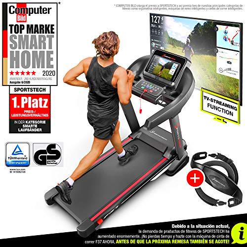 Sportstech F37 Cinta de Correr Profesional -Marca Alemana de Calidad- Video Eventos y App multijugador
