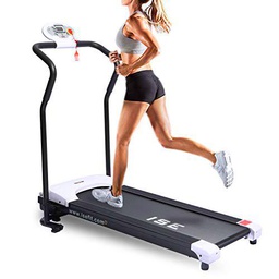 ISE Cinta de Correr Plegable, Eléctrica Motor 750W 10 km/h,Cintas para Andar con 4 Programas &amp; Pantalla LED &amp; Ruedas de Transporte