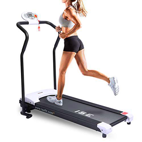 ISE Cinta de Correr Plegable, Eléctrica Motor 750W 10 km/h,Cintas para Andar con 4 Programas &amp; Pantalla LED &amp; Ruedas de Transporte